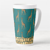 Tasse Latte Gold Giraffe Élégant Turquoise chic élégant (Angle droit)