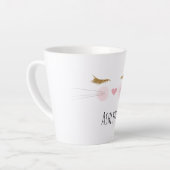 Tasse Latte Gold Glitter Eyelashes Pink Nose Kitty Cat Face (Angle gauche)