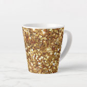Tasse Latte Gold Glitzy Glam Sparkle Hearts (Angle droit)