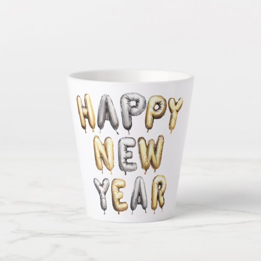 Tasse Latte Gold Grey Happy New Year (Devant)