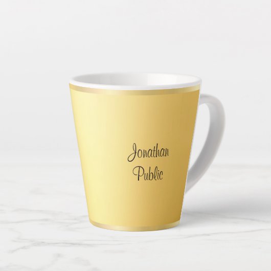 Tasse Latte Gold Look Typographie moderne Script Modèle Cool (Angle droit)