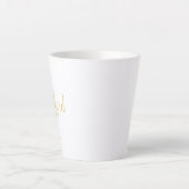 Tasse Latte Gold Modern Script Personnalisé Groomsman (Devant)
