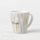 Tasse Latte Gold Silver Stripes Christmas Celebration Birthday (Angle droit)