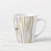 Tasse Latte Gold Silver Stripes Christmas Celebration Birthday (Droite)