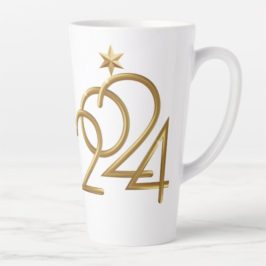 Tasse Latte Gold Star 2024 (Droite)