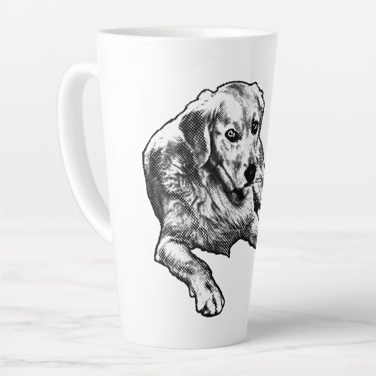 Tasse Latte Golden avec Comic Grain (Angle gauche)