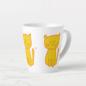 Tasse Latte Golden Lucky Chat Doodle (Angle droit)
