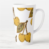 Tasse Latte Golden Metallic Cherries Pattern (Droite)