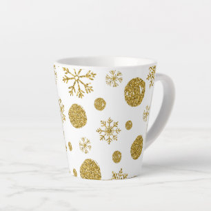Tasse Latte Golden Snow Flakes 1