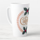 Tasse Latte “Golden Wreath of Christmas Elegance” (Angle gauche)