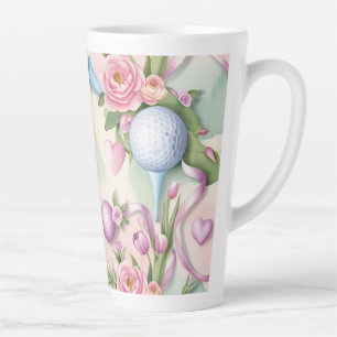 Tasse Latte Golf à thème rose pour Lady golfer