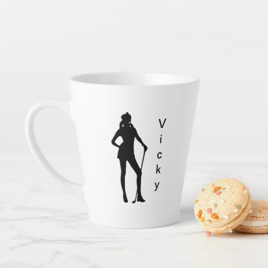 Tasse Latte Golf féminin personnalisé (En situation)