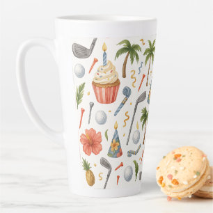 Tasse Latte Golf Hawaii thème pour les cadeaux hawaïens pour a