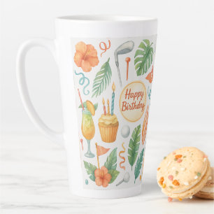 Tasse Latte Golf Hawaii thème pour les cadeaux hawaïens pour a