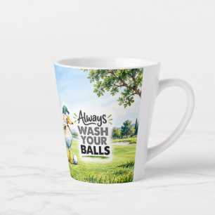 Tasse Latte Golfeur canard Toujours laver vos boules Golf