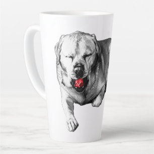 Tasse Latte Good Morning Lab, langue du coeur rouge