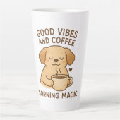 Tasse Latte Good Vibes & Café - Artwor numérique de marionnett (Devant)