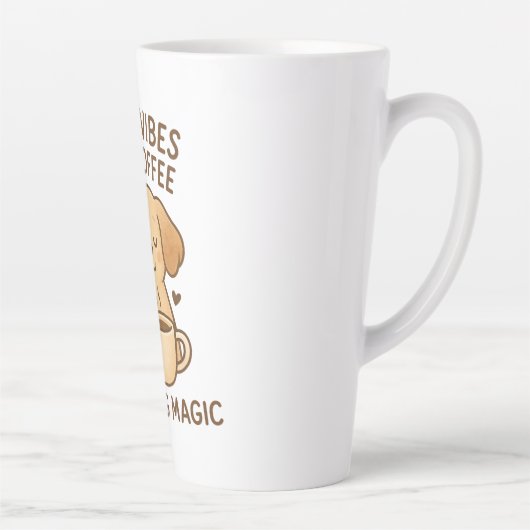 Tasse Latte Good Vibes & Café - Artwor numérique de marionnett (Droite)