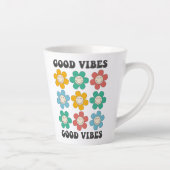 Tasse Latte Good Vibes Fleurs marguerites colorées (Droite)