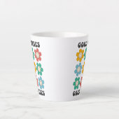 Tasse Latte Good Vibes Fleurs marguerites colorées (Devant)
