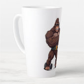 Tasse Latte Gorilla Bodybuilder Weight Lifter Pop Art Cartoon (Angle gauche)