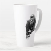 Tasse Latte Gorilla Lope Digital Outline Art (Angle droit)