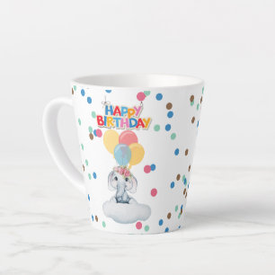 Tasse Latte gosse d'anniversaire heureux