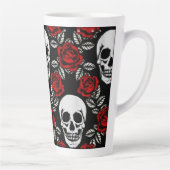 Tasse Latte Goth Crânes Et Roses (Droite)