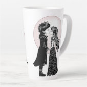 Tasse Latte Gothique Emo Enfants Kiss Valentine's Day (Angle droit)