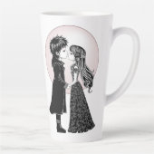 Tasse Latte Gothique Emo Enfants Kiss Valentine's Day (Droite)