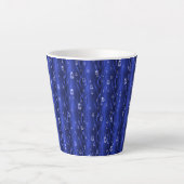 Tasse Latte gouttes de pluie sur le métal bleu (Devant)