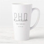 Tasse Latte Graduate Keepsaké Black Grey Nom Diplôme PhD (Droite)