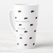 Tasse Latte Graduation de date personnalisée Grande taille (Angle gauche)