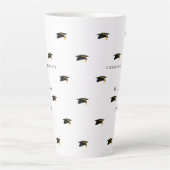 Tasse Latte Graduation de date personnalisée Grande taille (Devant)