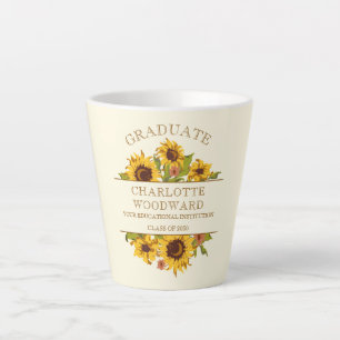 Tasse Latte Graduation Sunflowers Floral Graduation