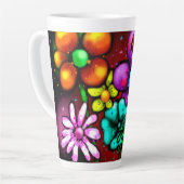 Tasse Latte Graffiti floral en argent massif Fleurs d'art (Angle gauche)