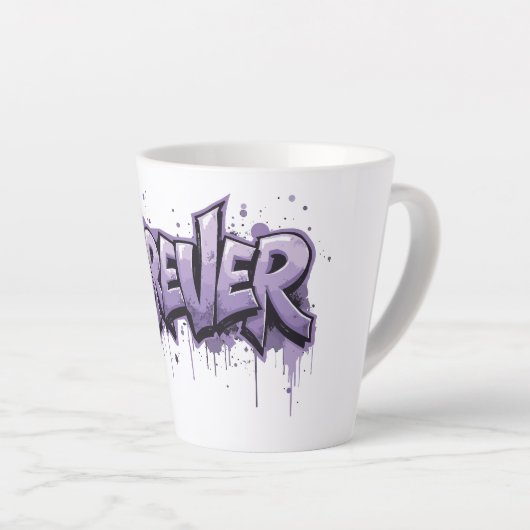 Tasse Latte Graffiti Lavender Infinity "FOREVER" (Angle droit)