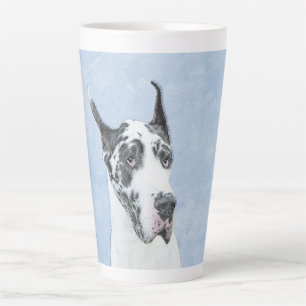 Tasse Latte Grand Danois (Harlequin) Peinture - Art de Chien O