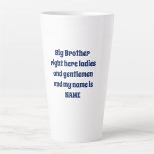 Tasse Latte Grand Frère Nom Personnalisé – Design Famille Gras
