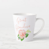 Tasse Latte Grand grand corail rose Rose d'aquarelle (Droite)