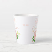 Tasse Latte Grand grand corail rose Rose d'aquarelle (Devant)