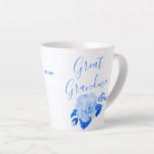 Tasse Latte Grand grand-mère Chine bleu Rose d'aquarelle (Angle droit)