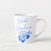 Tasse Latte Grand grand-mère Chine bleu Rose d'aquarelle (Droite)