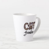 Tasse Latte Grand-mère léopard, grand-mère de chat Sublimation (Angle droit)