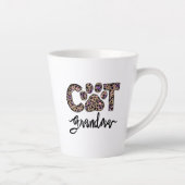 Tasse Latte Grand-mère léopard, grand-mère de chat Sublimation (Droite)