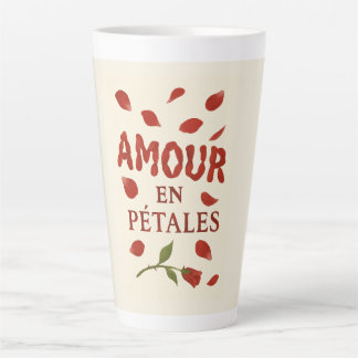 Tasse Latte Grand minimaliste pétale-rose français