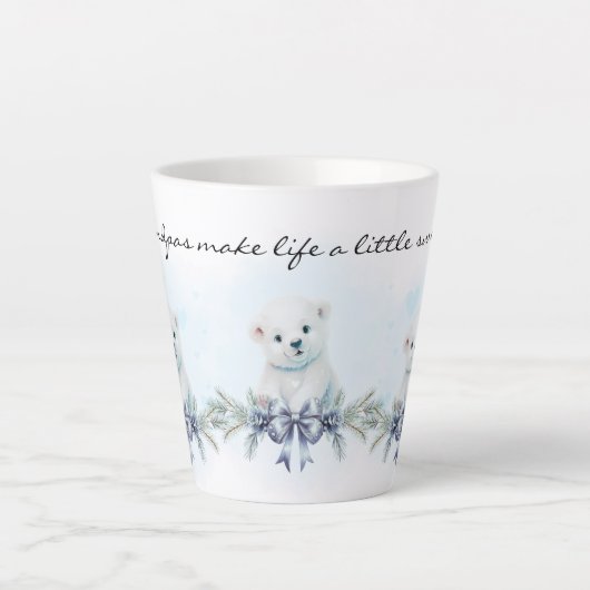 Tasse Latte Grand-père bleu rend la vie plus douce Grossesse r (Devant)