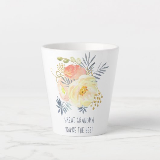 Tasse Latte Grande grand-mère Tu es le meilleur bouquet de pêc (Devant)