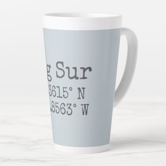 Tasse Latte Grande latitude et longitude sur (Angle droit)