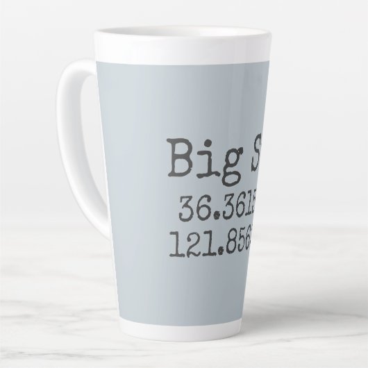 Tasse Latte Grande latitude et longitude sur (Angle gauche)